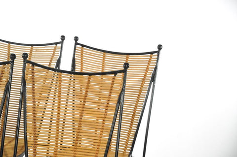 SIX MID-CENTURY WROUGHT IRON CHAIRS