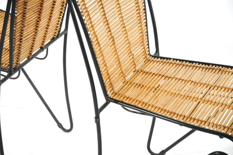 SIX MID-CENTURY WROUGHT IRON CHAIRS
