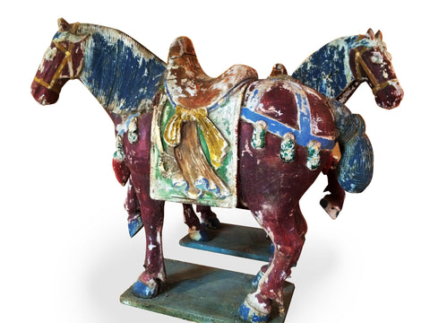 Chinese Hand-Painted Wooden Horses