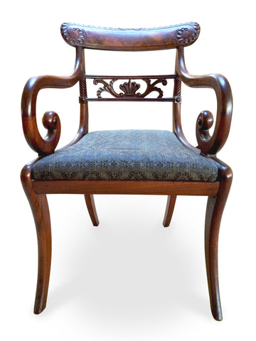 Mahogany Classical Sabre Leg Chairs