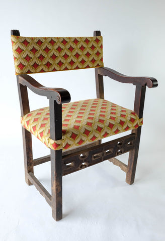 Wood Armchair Upholstered Seat and Back