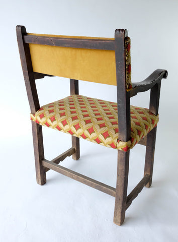 Wood Armchair Upholstered Seat and Back