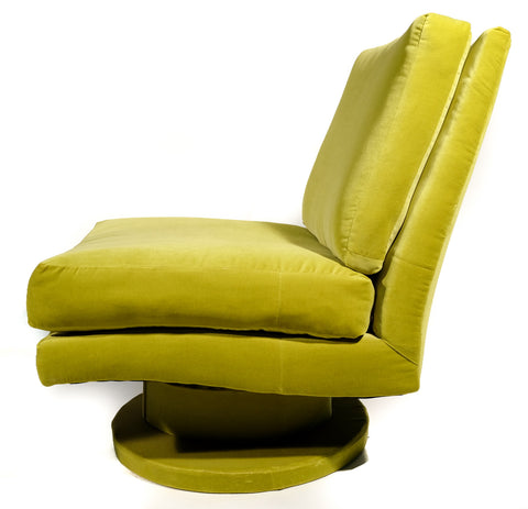 Pair of Milo Baughman Swivel Chairs Newly Upholstered